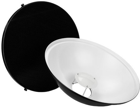 Fotodiox Pro Beauty Dish 22 (56cm) kit with Honeycomb Grid (50 Degree), for Multiblitz Varilux Strobe Light, Beautydish