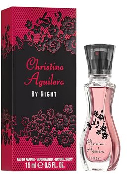Christina Aguilera - By Night Parfüm, femininer, verführerischer und sinnlicher Duft, mit Pfirsichblüte, blumige, orientalische und fruchtige Noten, ideal für den Sommer, Parfüm für Damen, 15 ml