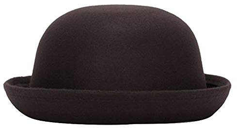Mützen Glockenhut Damen Winter Herbst Mädchen Melone Rund Hut Einfarbig Fashion Bucket Hat Elegante Caps (Color : Braun, Size : Kinder)