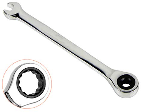 HIOD Chiave a Cricchetto Doppio Uso Finale Aperto/Torx Metrico 6-32mm, CR-V Strumento Chiave Inglese Riparazione di Strumenti di Manutenzione,17mm
