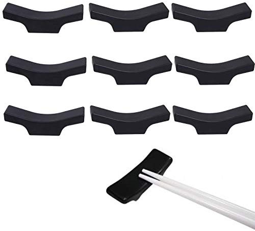10 Pezzi Poggia Bacchette, Riposo per Le Bacchette Bacchette di Riposo, Supporto per Bacchette, Cucchiai, Forchette e Coltelli, per Tavolo da Cucina Ristorante di Casa, Nero
