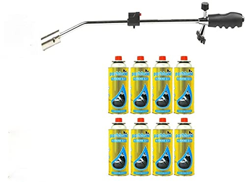 Butane Gas Weed Weed Killer Burner Wand Blowtorch Garden Outdoor Blow Torch Weeds Killer Burner Canisters Pest Control Moss Fungus (8 Gas Canister)