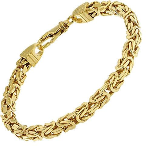 trendor Armband Königskette Gold auf Silber 925 Breite 4,7 mm 51324 | zauberhafter Armschmuck für Damen und Herren, modische Geschenkidee,