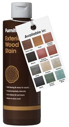 Exterior Wood Stain (Cream) - Quick Drying and Easy-to-Apply - Concentrated Wood Stain for Outdoor Wood, Garden Furniture, Windows & Cladding - 250ml