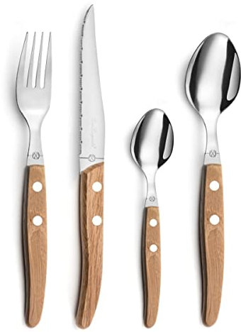 Lou Laguiole baldacchino Confezione da 24 Pezzi, Acciaio Inossidabile