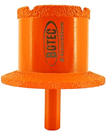 BGTEC Diamond Core Drill Bit, Diameter 45x65mm Triangle Shank Sink/Washbasin Basin Opener for Porcelain Marble Ceramic Tile Granite Stone | Granite Drill Bit for Porcelain Marble Ceramic Tile Stone, Triangle Shank