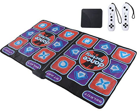 Wakects Music Dance Pad,Wireless Double Dance Mat Toys for PC and TV,Klappbar Elektronische Tanzmatte Yoga Gifts mit USB und Fernbedienung,Pfeilanzeige，160 X 92 cm