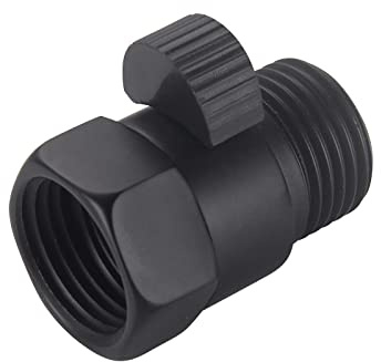 Matte Black Water Flow Control Valve, 1/2 Shower Head with Shut Off Valve, Brass Shut Off Valve for Handheld Shower, Water Pressure Regulator Replacement for Shower System