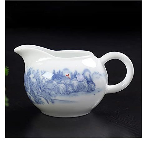 Easy Pour Soße Sauciere Blaue und weiße Porzellan-Kaffee-Milchkugel-chinesische Kung-Fu-Tee-Set-Accessoires-Pitcher 170ml 220ml kleine Topf Teehitze Für Servieren von Salatdressing, Brühe, schwarzem P