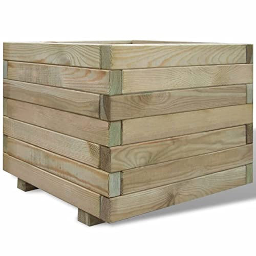 homiuse Arriate Cuadrado Madera 50x50x40 cm Jardineras Exterior Grandes Maceteros Grandes Exterior Macetas Exterior Grandes Jardinera De Madera Raised Bed Arriate De JardíN