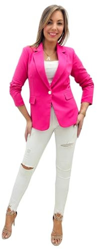 Sanika Blazer para Mujer 007-CN14-2, Rosa, 46, Rosa Fucsia, 48