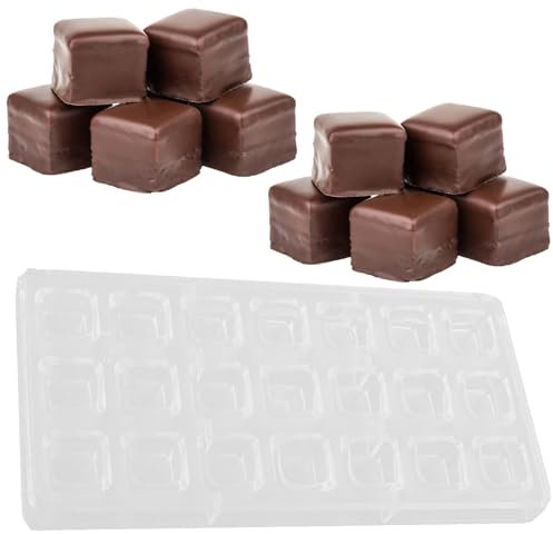 Transparente 3D-Schokoladenform, Kunststoff-Schokoladenform, Pralinenform, Geeignet für die Herstellung von Eis-Schokoladen-Bonbon-Kuchen oder Anderen Bastelarbeiten (Quadratisch)