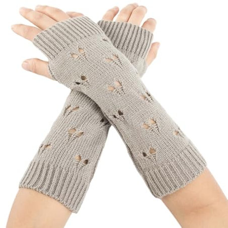 HANXIULIN Armwärmer Sleeves Armwärmer Armstulpen Damen Wolle Pulswärmer Fingerlose Handschuhe Strickhandschuhe Winter Armwärmer