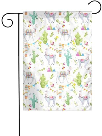 LAMAME Alpaca Llama Cactus Bandiera Montagna stampata Giardino Bandiera 30x45cm Patio Bandiera Decorativa Per Natale Vacanze Decorazione Esterna