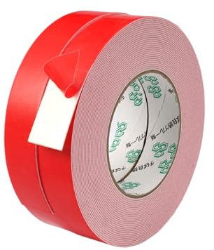 2 Rouleaux Ruban Adhésif Double Face Puissant Extra Fort Exterieur 25mmx1mmx10m, Ni Clou Ni Vis Accroche Repositionnable Puissant Transparent pour Mural Rugueuses, Tableau, Bureau, Maison
