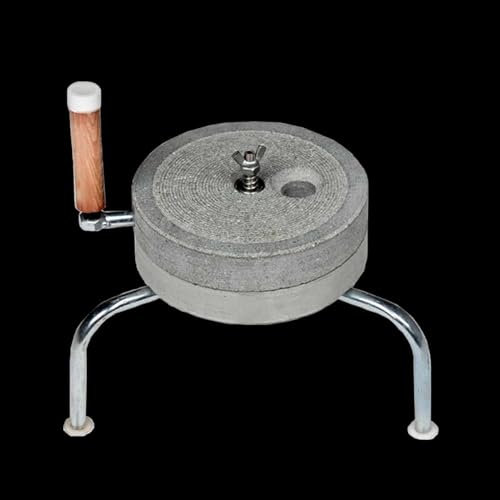 Limestone Hand Crank Grain Mill, Small Spice Mung Beans Peppers Mill/Pulverizer Dry/Wet Grain Mill, Coffee Bean Machine Traditional Stone Mill Wheel (Size : M (7.9inch/20cm))