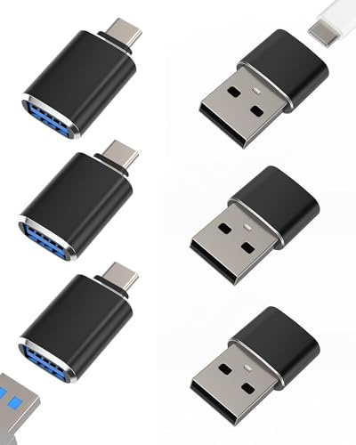 Lot de 6 adaptateurs USB C vers USB 3.0 - Pour Apple iPhone 15 - Pour iPad et MacBook - Compatible avec Samsung - Accessoire Thunderbolt USB-a - Pour téléphone portable - Connecteur de voiture