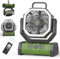 OUWANCH Ventilatore Portatile da Campeggio con Luce LED, 4 Livelli 20000 mAh con Telecomando e Gancio Ventilatore da Tavolo USB Silenzioso per Pesca, Picnic, Barbecue, Escursionismo