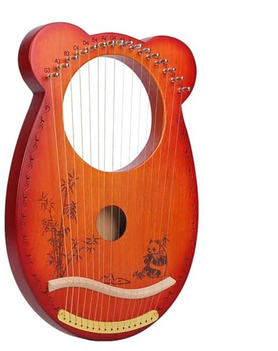 BAMFY Harfe 16 Saiten Lyre Instrument Professionell Traditionell Manuell Tragbar Holz Laugenharfe Für Erwachsene Kinder(A)