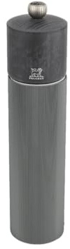 PEUGEOT - Pfeffermühle Line 22 cm - Klassische Mahlgradeinstellung - Aluminium und PEFC-zertifiziertes Holz - Französisches Know-how - Karbonfarben