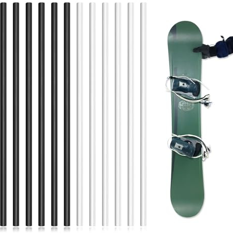 lasuroa 12uds Kit Reparación Esqui, Ptex Reparación de Esqui Palos de Reparación Ptex de 6mm Kit Mantenimiento Snowboard para Proteger Esquís y Tablas de Snowboard(Blanco y Negro)