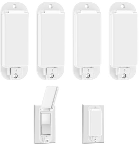 4 Light Switch Guard Cover, Baby Proof Wall Switch Cover Guard for Rocker Light Switch Protects Your Lights or Circuits from Being Accidentally Turned On or Off