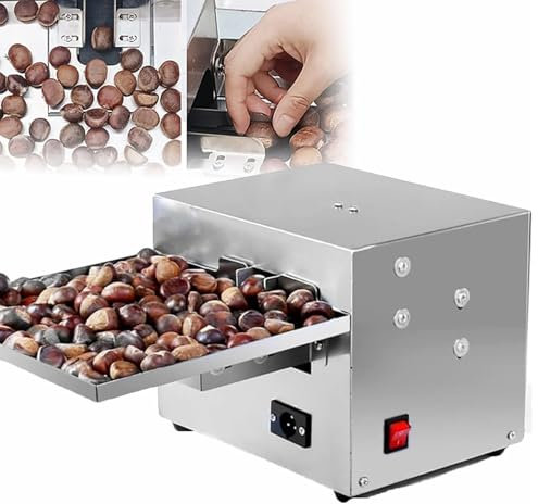 MiBoce Máquina Eléctrica para Galletas De Castañas De 30-50 Kg/h, Abridor Automático De Castañas, Velocidad 160 RPM, Alta Capacidad Y Sin Dañar Las Castañas, para Varios Tamaños De Castañas