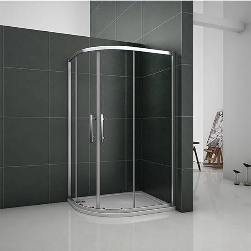 Simple Bathrooms 900x800x1850mm Quadrant Shower Enclosure Walk in Shower Screen Cubicle Tempered Glass Door