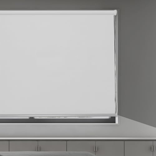 BESCH Estor Enrollable Opaco de Color Blanco - Persiana Fácil de Instalar Resistente a la Humedad y Los Rayos UV para Ventanas y Puertas 90x200cm