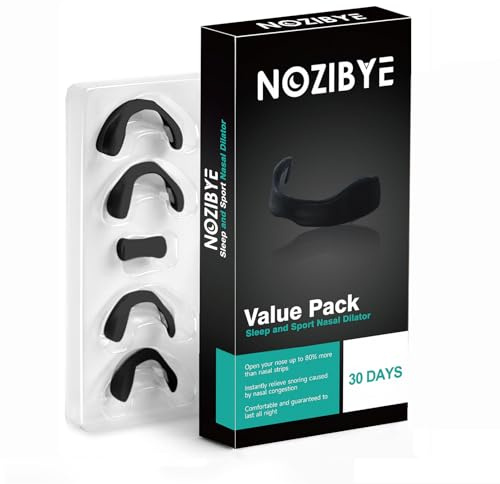 Nozibye Magnetic Nose Strip, Value Pack (30 Pairs, Black), for 30 Days - Anti Snoring Magnetic Nasal Strips, Boost Oxygen & Improve Sleep