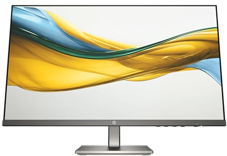 HP 524da - Monitor 23.8 FHD (1920x1080, IPS, 100Hz, 5 ms, 99% sRGB, 300 Nits, Contraste 1500:1, Altura e Inclinación Ajustables, Altavoces Integrados, Low Blue Light) Negro con Soporte Gris Metálico