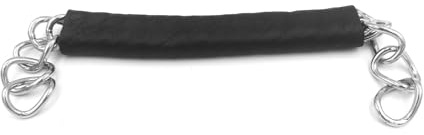 Equine Smile ES3019 Kinnketten Verschiedene Typen Leder Nylon Edelstahl mit doppelt oder gedrehte Kette (Gedreht Kette/Schwarz Leder Kinnkettenschoner)