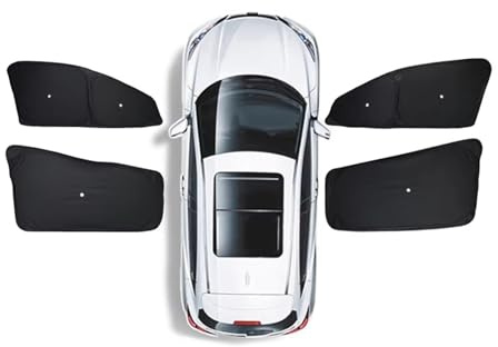 PAKAGVTTB Pare-Soleil Toit Ouvrant pour Tesla pour Modèle 3 pour Highland 2024 Fenêtre Latérale Confidentialité Store Puits Lumière Filet D'ombrage Ouvrant Pare-Soleil Vitres(4 Side Suction)