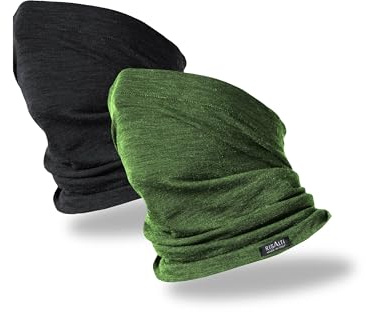 Risalti Scaldacollo Uomo Donna in Lana Merino Bipack – Scalda Collo Invernale Termico Seamless, Traspirante, Scaldacollo Moto Elasticizzato e Termoregolante, Sci, Snowboard, Running – Made in Italy