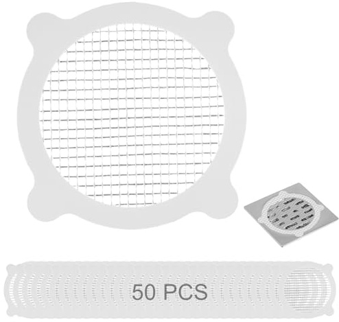 Shower Drain Hair Catcher 50 Pack Disposable Hair Catcher Stickers Waterproof Adhesive Shower Drain Cover，Sink Drain Strainer for Shower Bathtub Kitchen
