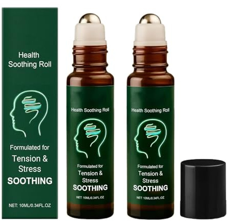 Migraine Stick Roll-On, Roll-On agli oli essenziali per il sollievo da emicrania e mal di testa, raffreddamento rapido, sollievo dalla testa, facile da usare (2PCS)