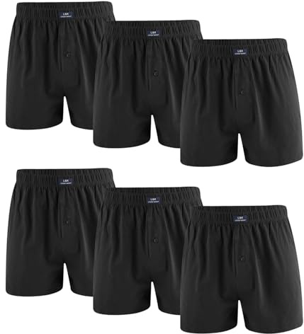 L&K Sparpack 6-pack boxershorts för män, vävda boxerkalsonger med klassisk design, underkläder män bomull 1405, 1405-bl-6-pack, 3XL