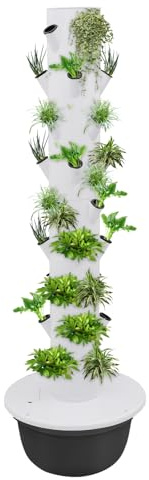 Deurqund Tour aéroponique hydroponique à 9 étages - Système de culture sans terre avec 36 trous pour plantes - Arrosage automatique et minuterie pour balcon et jardin
