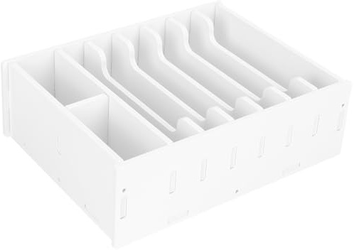 Mipcase Multi-Grid Cash Register Insert Tray with 8 Compartments, Portable Money Storage Box and Cash Receipt Drawer Organizer for Desktop Use
