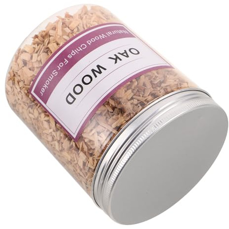 Abaodam Copeaux de Bois de Chêne Français 130-140g Moyen pour Fumoir Barbecue Copeaux de Bois pour Fumer Les Aliments et Cocktails pour Fumoir Cuisine Extérieure