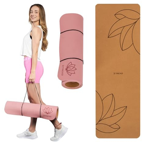 XTREXO Yogamatte Kork Rutschfest – Gymnastikmatte aus Naturkork & TPE – 183x61 cm 6mm Dick – Umweltfreundliche Sportmatte für Yoga Pilates & Fitness