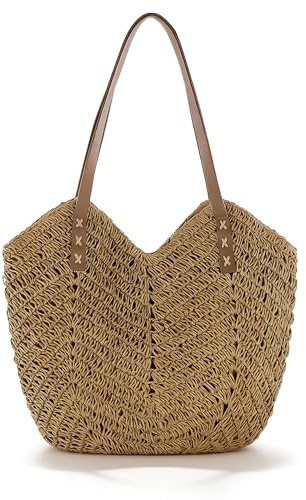Strandtasche Große Handtasche Damen Leichte Sommer Tasche Geflochten