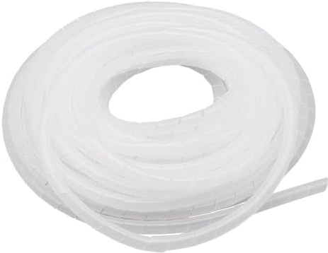 WUDOLI Spiralschlauch-Schutzhülle for 3 mm bis 8 mm Kabel. Robustes Spiralwickelrohr zur Kabelführung Werkzeuge(White,ID 4mm x 5 Meters)
