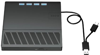 TUdcgjSXF 7 in 1 USB 3.0 Type C External Optical Drive with SD/TF Port CD/DVD/BD -/+RW Player Burner Writer Reader