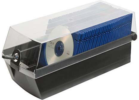 HAN 9260-13, CD Box MÄX 60, Profibox per 60 CD/DVD, sicuro con serratura e 2 vassoi MÄX, nero
