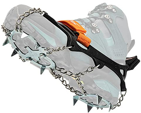 Nortec Spikes ALP 2.0 Made in Italy für Winter Tracking Winter auf EIS und Schnee, Micro Spikes Licht mit Etui (Schwarz, XL)