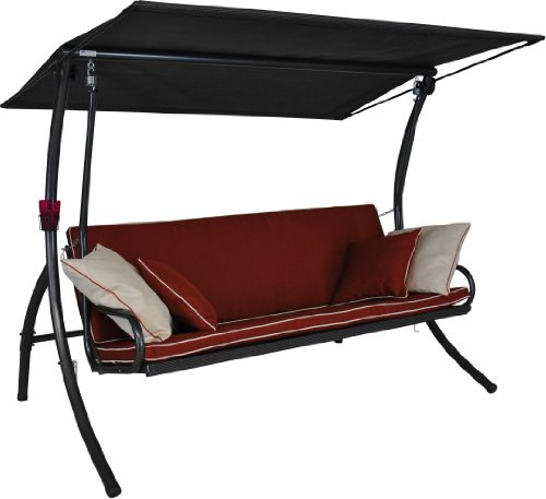 ANGERER Hollywoodschaukel Elegance Style Terra | Gartenschaukel Made in Germany, Schaukel zum Sitzen, Liegen und Entspannen, inklusive Bett-Funktion, einfache Montage