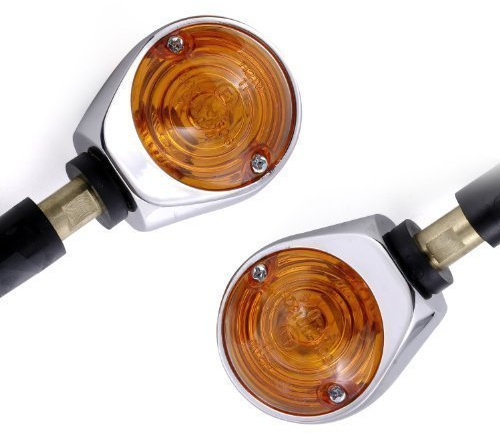 LENKERBLINKER SET CHROM OCHSENAUGEN BLINKER CHOPPER FÜR HARLEY-DAVIDSON MOTORRAD