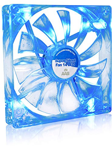 AABCOOLING Super Silent Fan 14 Blue LED - Leise und Efizient 140mm Gehäuselüfter und Blauer LED Hintergrundbeleuchtung - Ventilator Leise, Kühlung, CPU Kühler, 8,6 dB(A), 80 m3/h