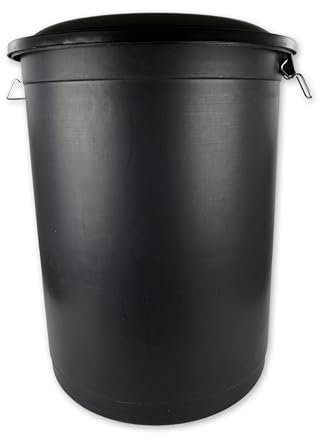 Cubo de basura con tapadera. Capacidad 100 Litros. Especial exterior (Negro)